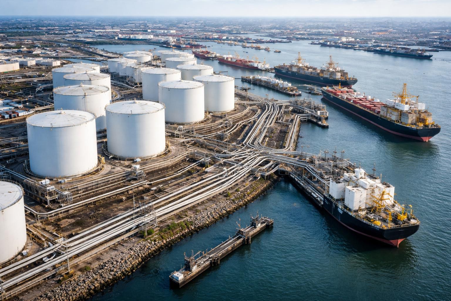Refinery and fuel infrastructure illustration